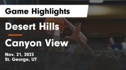Desert Hills  vs Canyon View  Game Highlights - Nov. 21, 2023