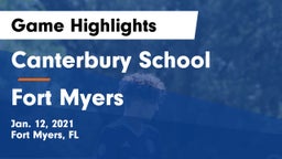 Canterbury School vs Fort Myers  Game Highlights - Jan. 12, 2021