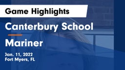 Canterbury School vs Mariner  Game Highlights - Jan. 11, 2022