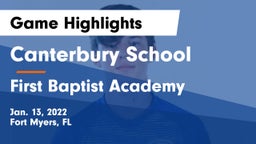 Canterbury School vs First Baptist Academy Game Highlights - Jan. 13, 2022