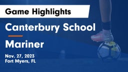 Canterbury School vs Mariner  Game Highlights - Nov. 27, 2023