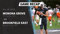 Recap: Monona Grove  vs. Brookfield East  2016