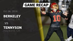 Recap: Berkeley  vs. Tennyson  2016