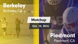 Matchup: Berkeley  vs. Piedmont  2016