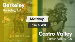 Matchup: Berkeley  vs. Castro Valley  2016