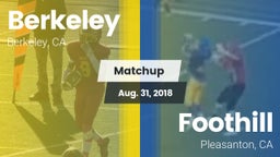 Matchup: Berkeley  vs. Foothill  2018