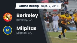 Recap: Berkeley  vs. Milpitas  2018