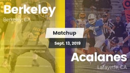 Matchup: Berkeley  vs. Acalanes  2019