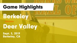 Berkeley  vs Deer Valley Game Highlights - Sept. 3, 2019