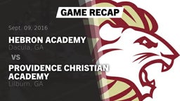 Recap: Hebron Academy  vs. Providence Christian Academy  2016