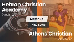 Matchup: Hebron Academy High vs. Athens Christian  2016