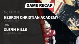 Recap: Hebron Christian Academy  vs. Glenn Hills  2016