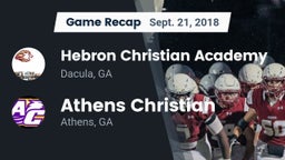 Recap: Hebron Christian Academy  vs. Athens Christian  2018
