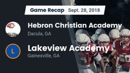 Recap: Hebron Christian Academy  vs. Lakeview Academy  2018