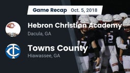 Recap: Hebron Christian Academy  vs. Towns County  2018