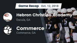 Recap: Hebron Christian Academy  vs. Commerce  2018