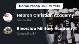 Recap: Hebron Christian Academy  vs. Riverside Military Academy  2018