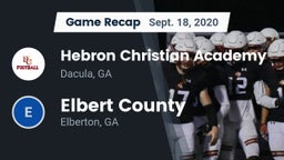 Recap: Hebron Christian Academy  vs. Elbert County  2020