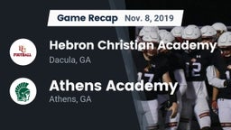 Recap: Hebron Christian Academy  vs. Athens Academy 2019