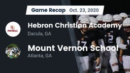 Recap: Hebron Christian Academy  vs. Mount Vernon School 2020