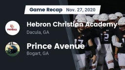 Recap: Hebron Christian Academy  vs. Prince Avenue  2020