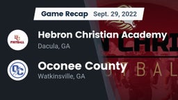 Recap: Hebron Christian Academy  vs. Oconee County  2022
