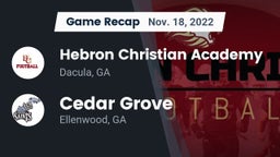 Recap: Hebron Christian Academy  vs. Cedar Grove  2022
