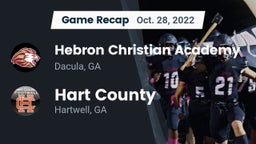 Recap: Hebron Christian Academy  vs. Hart County  2022