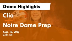 Clio  vs Notre Dame Prep  Game Highlights - Aug. 18, 2023