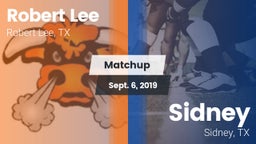 Matchup: Robert Lee High vs. Sidney  2019
