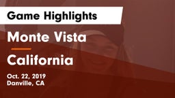 Monte Vista  vs California  Game Highlights - Oct. 22, 2019