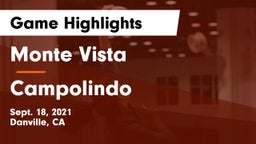 Monte Vista  vs Campolindo  Game Highlights - Sept. 18, 2021