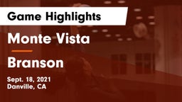 Monte Vista  vs Branson  Game Highlights - Sept. 18, 2021