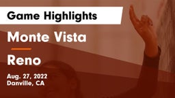 Monte Vista  vs Reno Game Highlights - Aug. 27, 2022