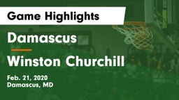 Damascus  vs Winston Churchill  Game Highlights - Feb. 21, 2020