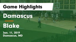 Damascus  vs Blake  Game Highlights - Jan. 11, 2019