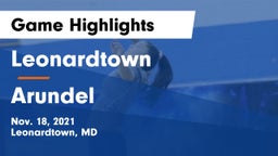 Leonardtown  vs Arundel  Game Highlights - Nov. 18, 2021