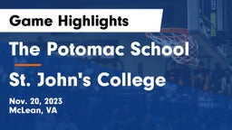The Potomac School vs St. John's College  Game Highlights - Nov. 20, 2023