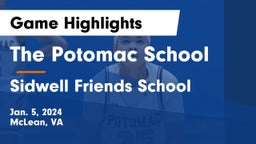 The Potomac School vs Sidwell Friends School Game Highlights - Jan. 5, 2024