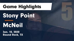 Stony Point  vs McNeil Game Highlights - Jan. 10, 2020