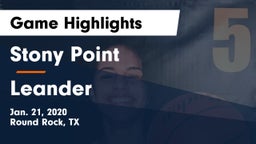 Stony Point  vs Leander  Game Highlights - Jan. 21, 2020