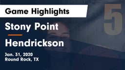 Stony Point  vs Hendrickson  Game Highlights - Jan. 31, 2020