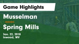 Musselman  vs Spring Mills  Game Highlights - Jan. 22, 2018