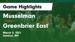 Musselman  vs Greenbrier East  Game Highlights - March 5, 2021
