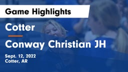 Cotter  vs Conway Christian JH Game Highlights - Sept. 12, 2022