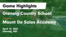 Glenelg Country School vs Mount De Sales Academy Game Highlights - April 13, 2022