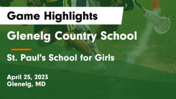 Glenelg Country School vs St. Paul's School for Girls Game Highlights - April 25, 2023