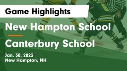 New Hampton School  vs Canterbury School Game Highlights - Jan. 30, 2023