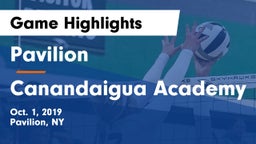 Pavilion  vs Canandaigua Academy  Game Highlights - Oct. 1, 2019
