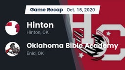 Recap: Hinton  vs. Oklahoma Bible Academy 2020